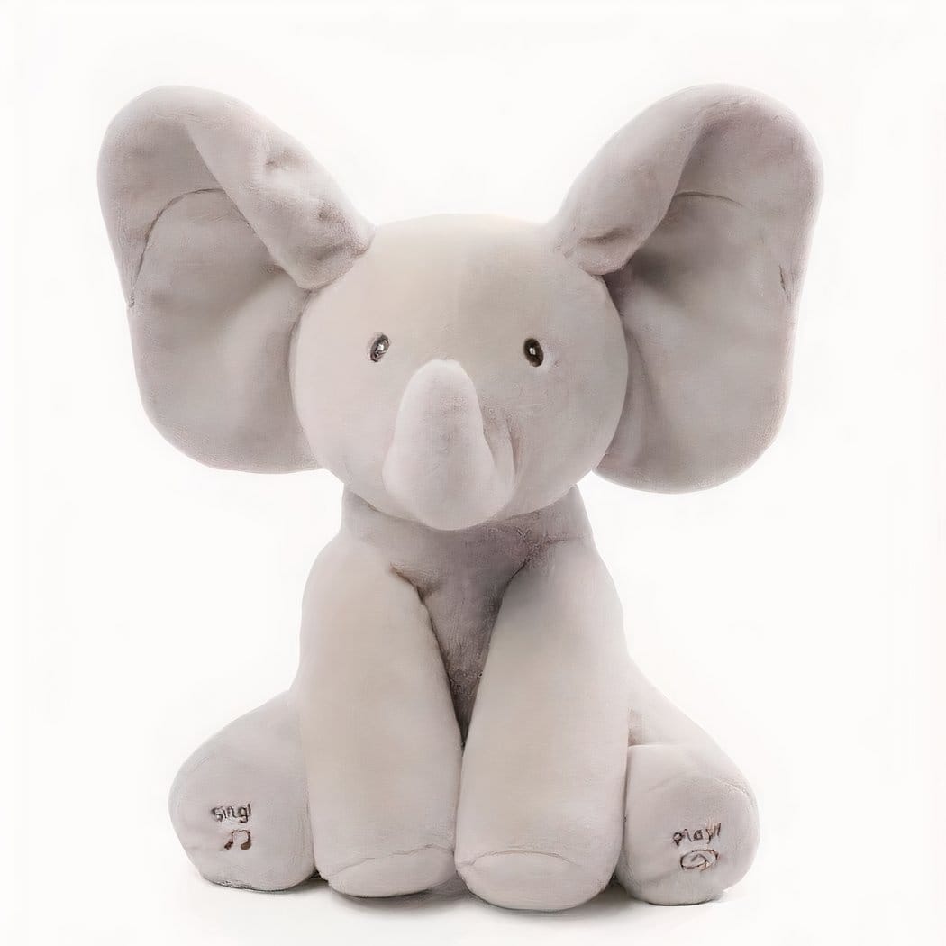Zachte Interactieve Knuffel Grote Olifant Baby's met Geluid Coucou De Knuffel grijs