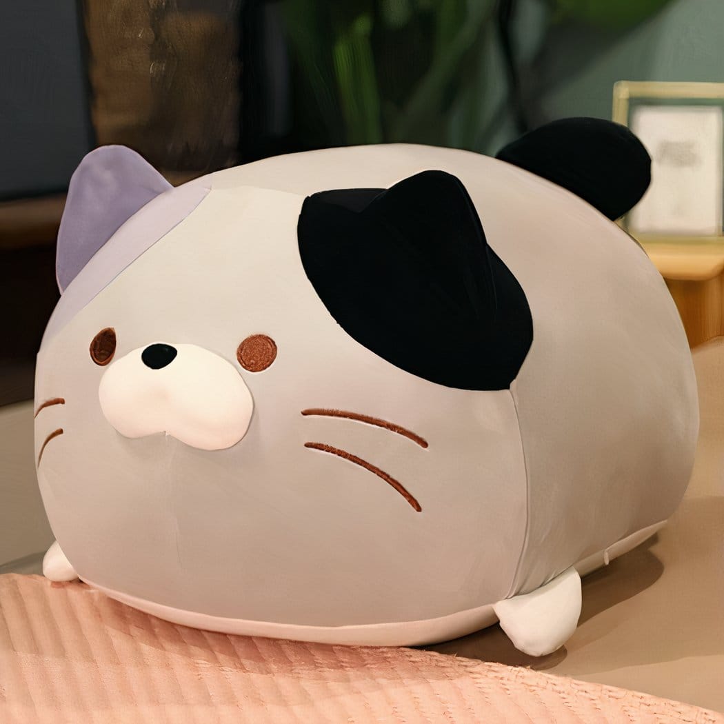 Zachte Katten Knuffel Slaapkussen Van Katoen De Knuffel grijs / 50cm