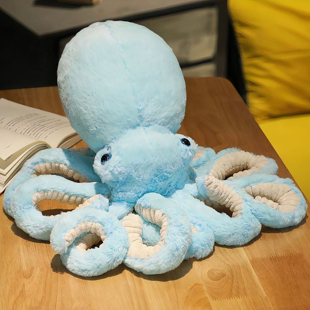 Zachte Kleurrijke Octopus Knuffel Voor Kinderen Duurzaam De Knuffel blauw