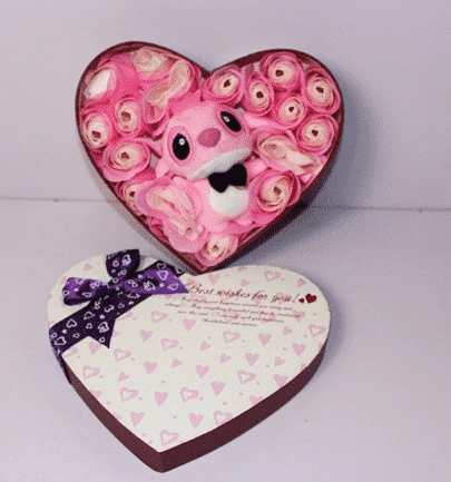 Zachte Knuffel Angel Liefdesset in Hartvormige Cadeaudoos De Knuffel