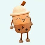 Zachte Knuffel Bubble Tea Boba Lachend in Parelvorm De Knuffel