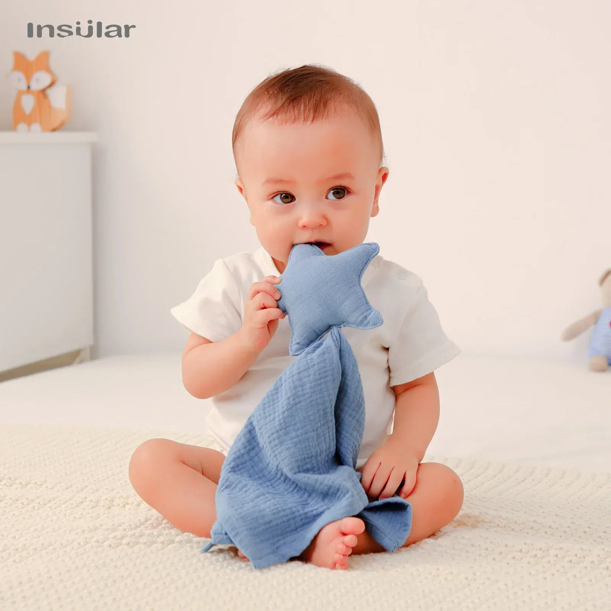 Zachte Knuffel Doek Baby De Knuffel Ink Blue Star