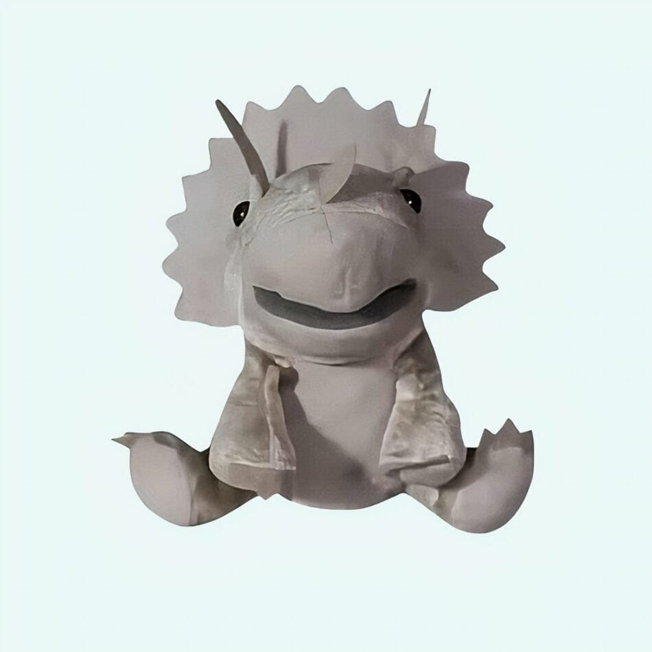Zachte Knuffel Handpop Dinosaurus van Katoen De Knuffel