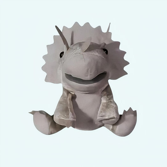Zachte Knuffel Handpop Dinosaurus van Katoen De Knuffel