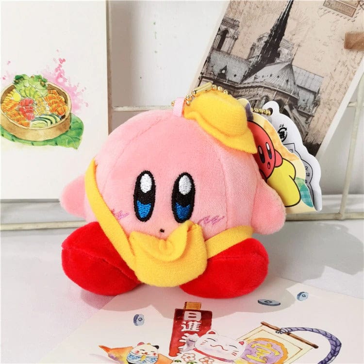 Zachte Knuffel Kirby met Gele Pet Officiële 8 cm De Knuffel