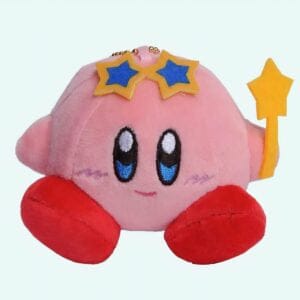 Zachte Knuffel Kirby met Gele Pet Officiële 8 cm De Knuffel