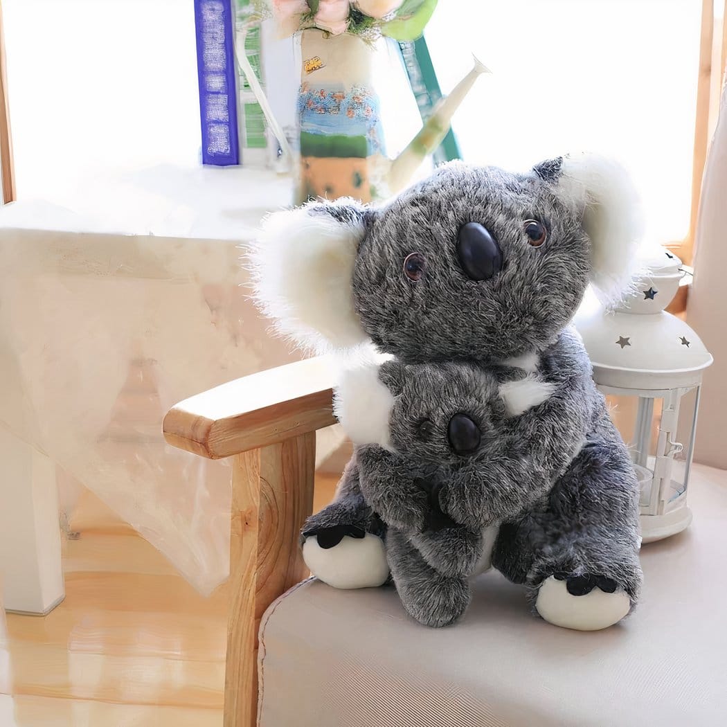 Zachte Knuffel Koala met Baby voor Kinderkamer Decoratief Troostend De Knuffel grijs