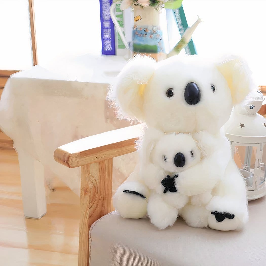 Zachte Knuffel Koala met Baby voor Kinderkamer Decoratief Troostend De Knuffel wit