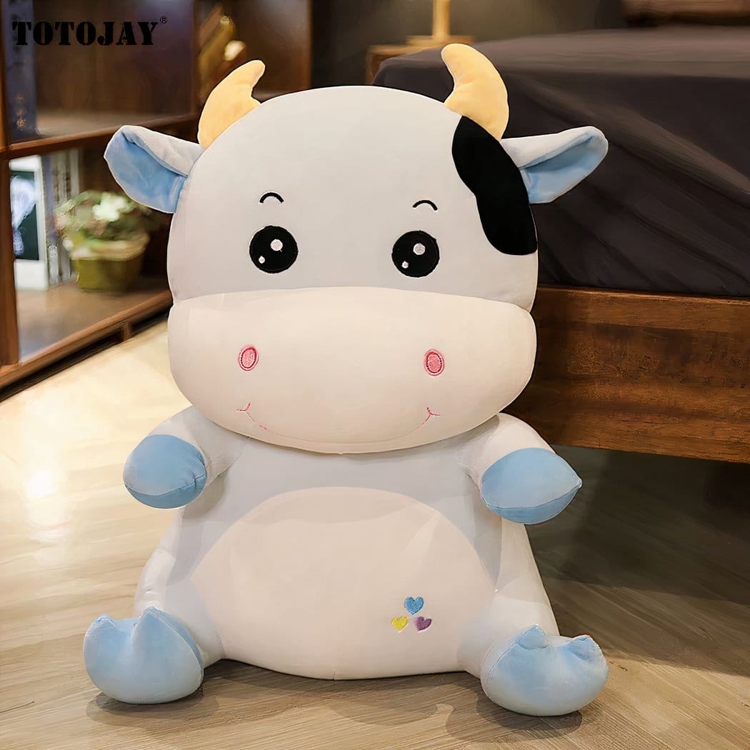 Zachte Knuffel Koe Voor Kinderen Speelvriend En Troostknuffel De Knuffel 35cm / blauw