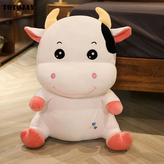 Zachte Knuffel Koe Voor Kinderen Speelvriend En Troostknuffel De Knuffel 45cm / wit
