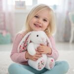 Zachte Knuffel Konijn met Grote Oren en Bloemenontwerp De Knuffel