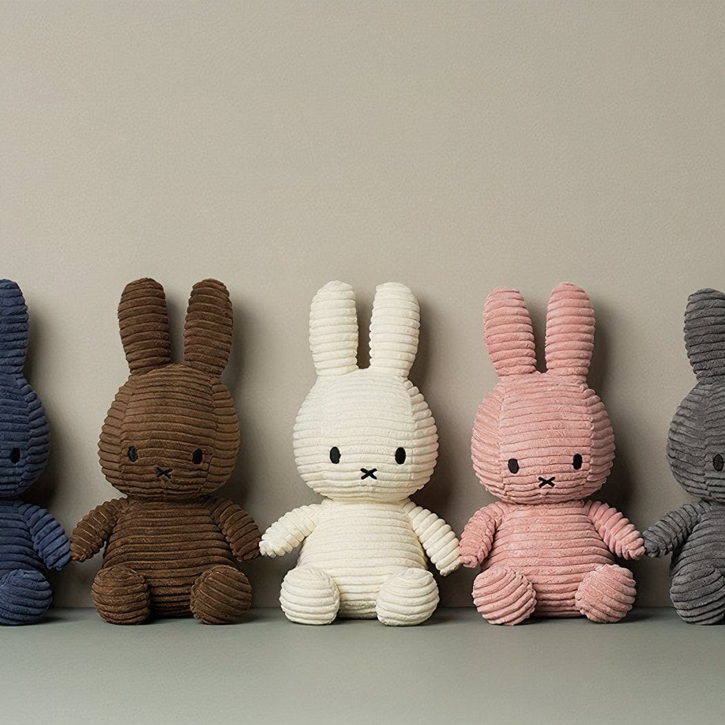 Zachte Knuffel Miffy Côtelé Rose 25 cm Ribstof De Knuffel