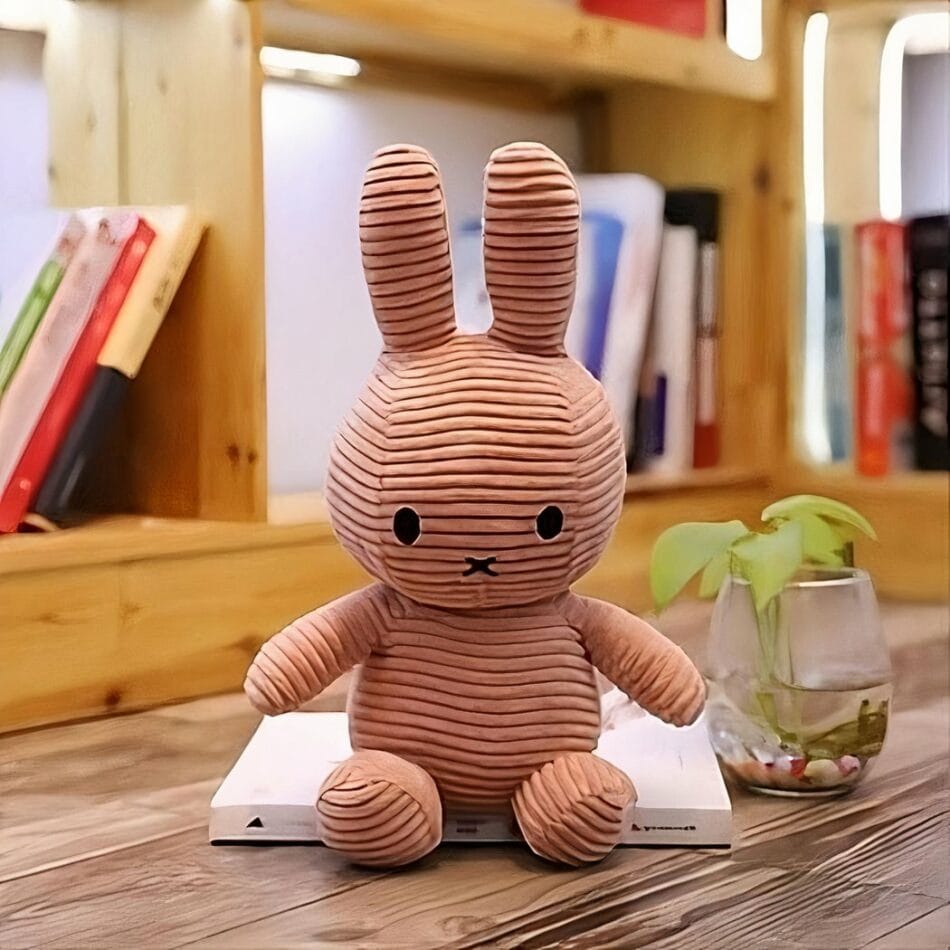 Zachte Knuffel Miffy Côtelé Rose 25 cm Ribstof De Knuffel