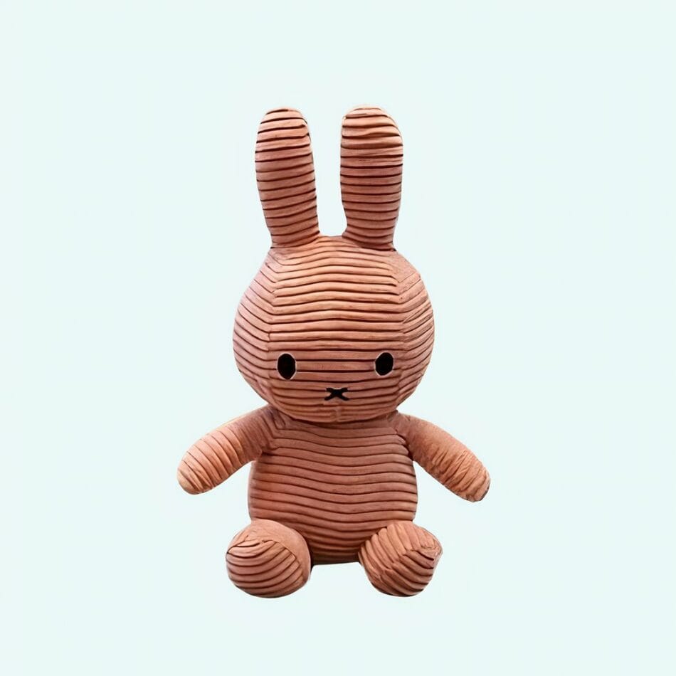 Zachte Knuffel Miffy Côtelé Rose 25 cm Ribstof De Knuffel