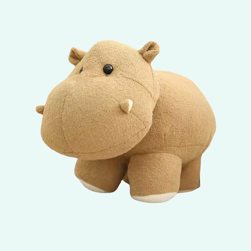 Zachte Knuffel Nijlpaard Op Vier Poten Speels En Lief De Knuffel