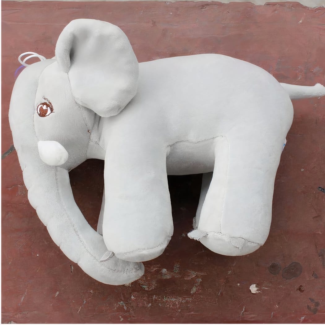 Zachte Knuffel Olifant Voor Baby Harig Pluche Speelkameraad De Knuffel grijs