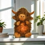 Zachte Knuffel Stier Met Ademend Buik En Slaapliedje Voor Rust De Knuffel