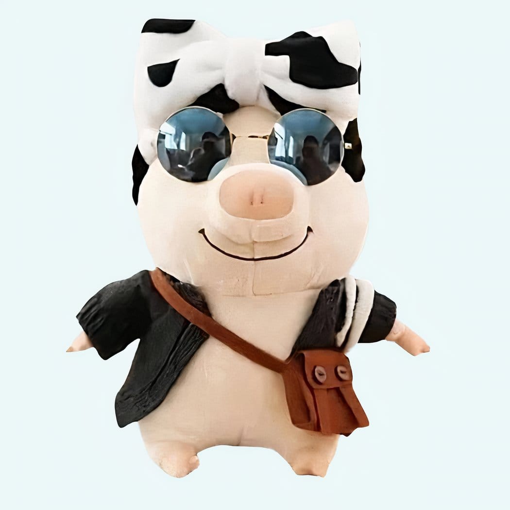 Zachte Knuffelvarken met Koe Strik Zijdeachtige Vacht De Knuffel