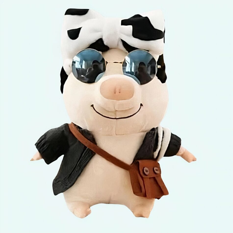 Zachte Knuffelvarken met Koe Strik Zijdeachtige Vacht De Knuffel