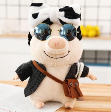 Zachte Knuffelvarken met Koe Strik Zijdeachtige Vacht De Knuffel