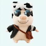 Zachte Knuffelvarken met Koe Strik Zijdeachtige Vacht De Knuffel