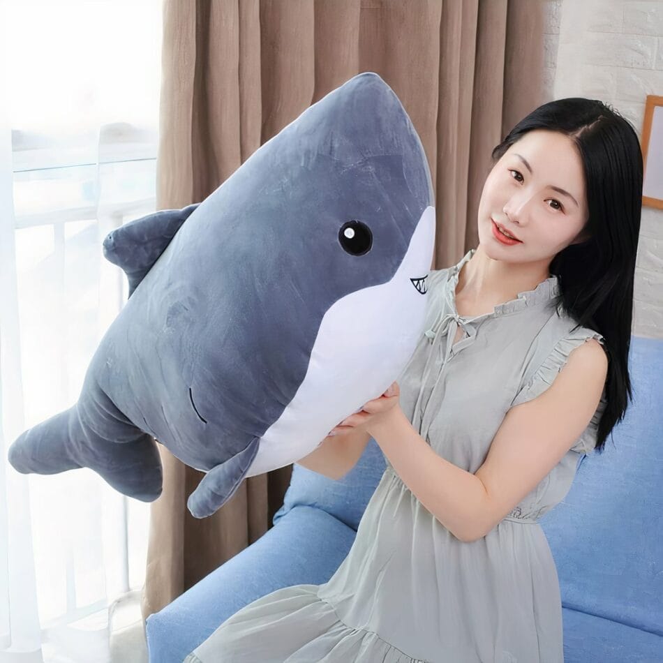 Zachte Knuffelwal Zwarte Walvis Knuffel Met Realistische Ogen De Knuffel