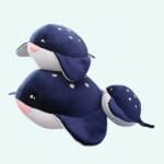 Zachte Knuffelwal Zwarte Walvis Knuffel Met Realistische Ogen De Knuffel