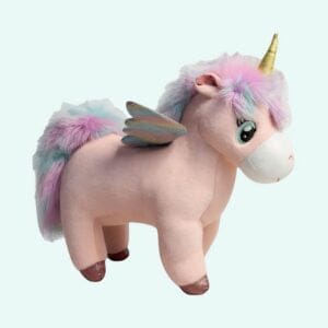 Zachte Roze Eenhoorn Knuffel Met Regenboogaccenten De Knuffel