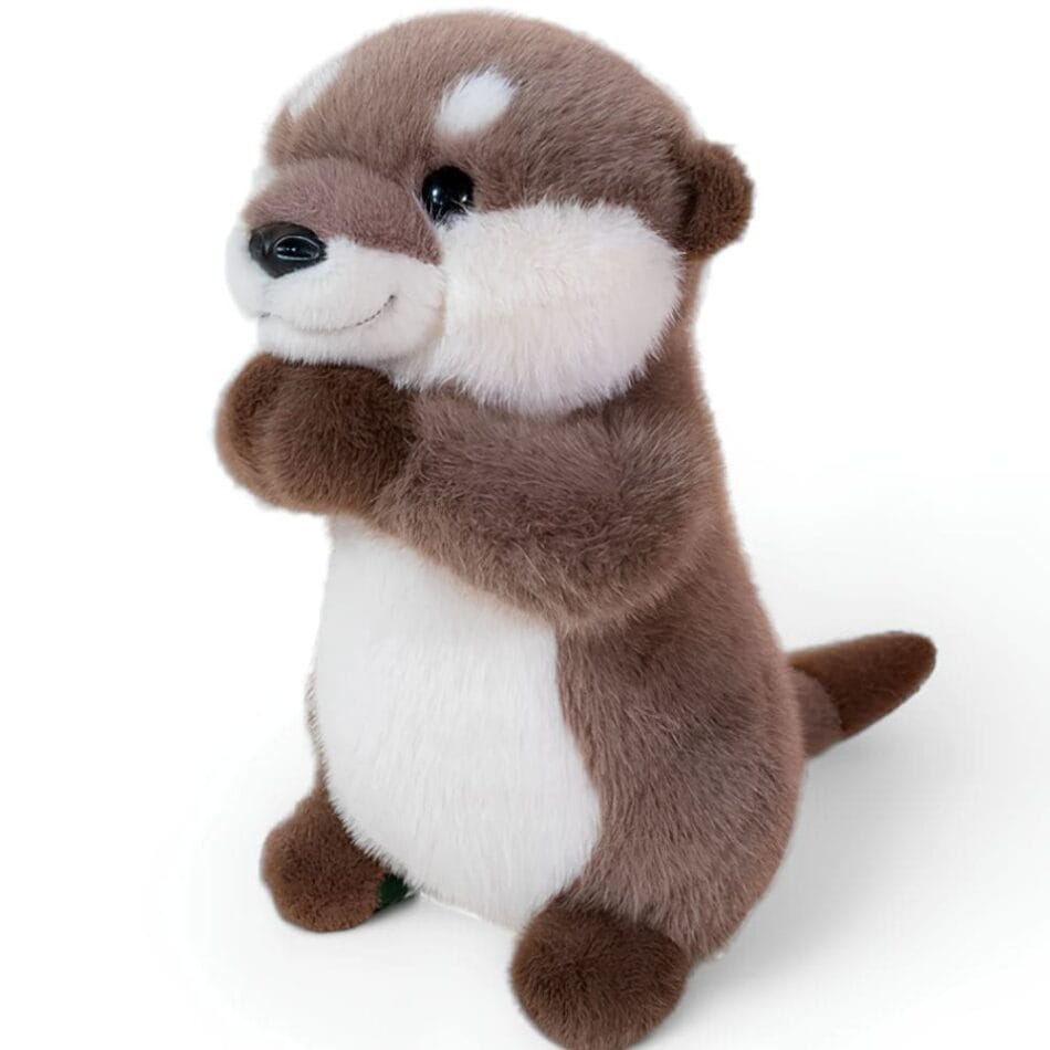 Zachte Staande Otter Knuffel Met Liefdevolle Blik De Knuffel