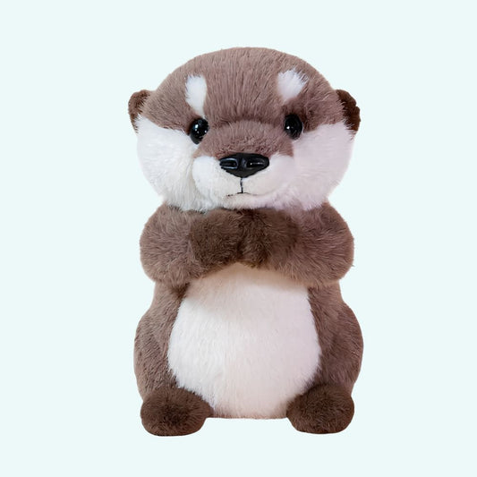 Zachte Staande Otter Knuffel Met Liefdevolle Blik De Knuffel