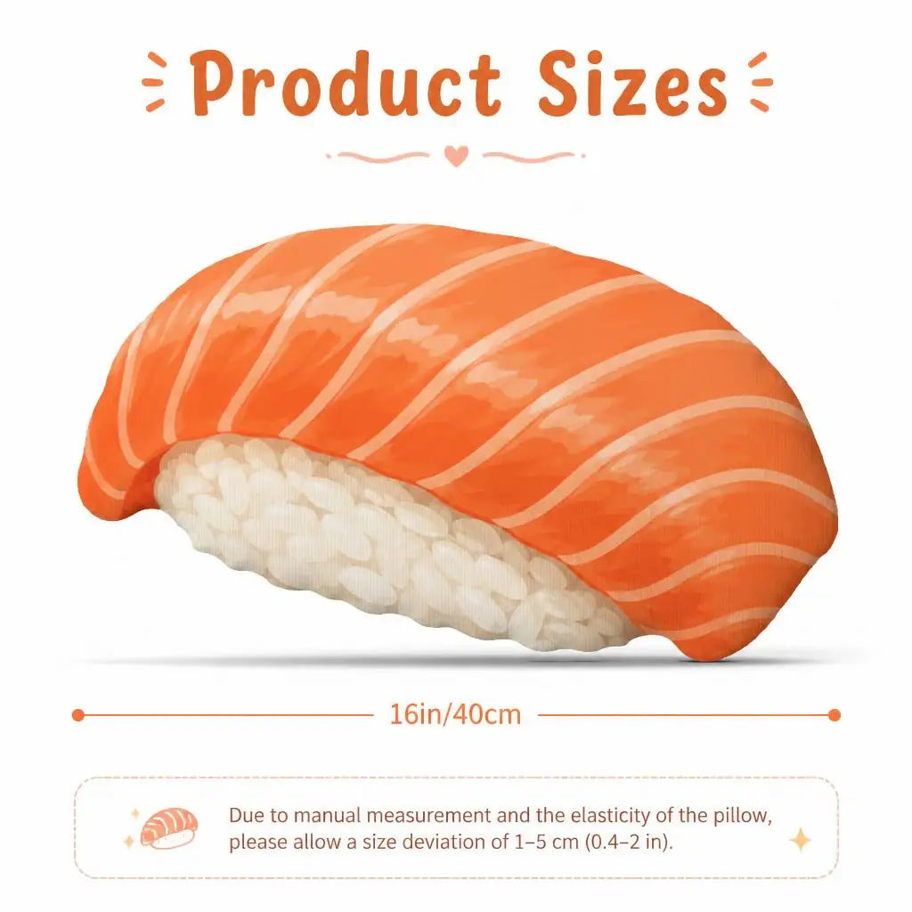Zalm Sushi Knuffelkussen | Grappig Nigiri Sierkussen De Knuffel
