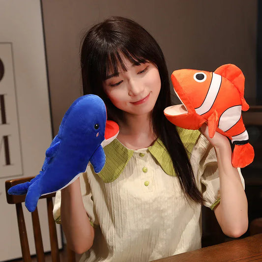 Zeedieren Handpop | Haai, Walvis, Orka, Clownvis en Meer De Knuffel