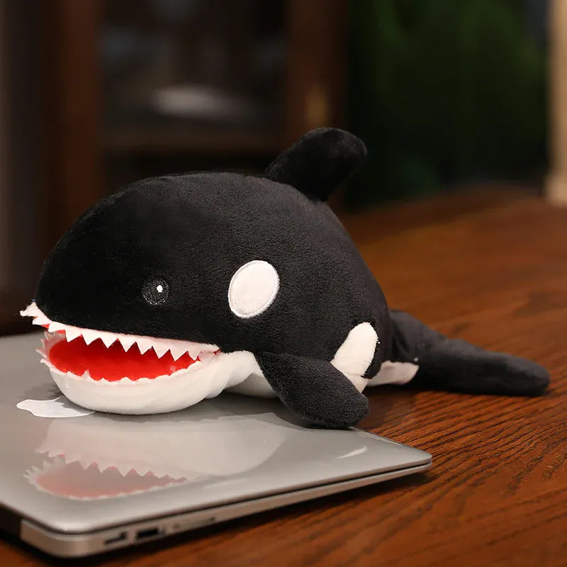 Zeedieren Handpop | Haai, Walvis, Orka, Clownvis en Meer De Knuffel Orka 30 cm