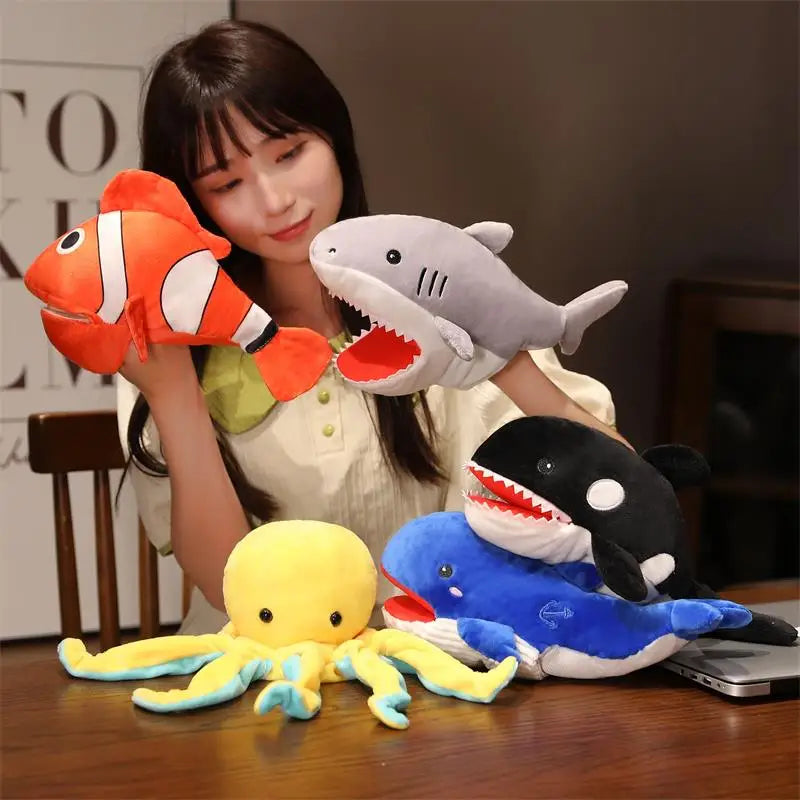 Zeedieren Handpop | Haai, Walvis, Orka, Clownvis en Meer De Knuffel