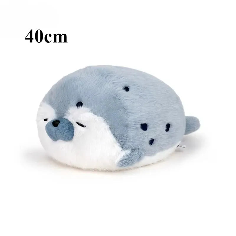 Zeehond Knuffel | Realistische Pluche Zeehond Kussen De Knuffel 40 cm, slapend blauw