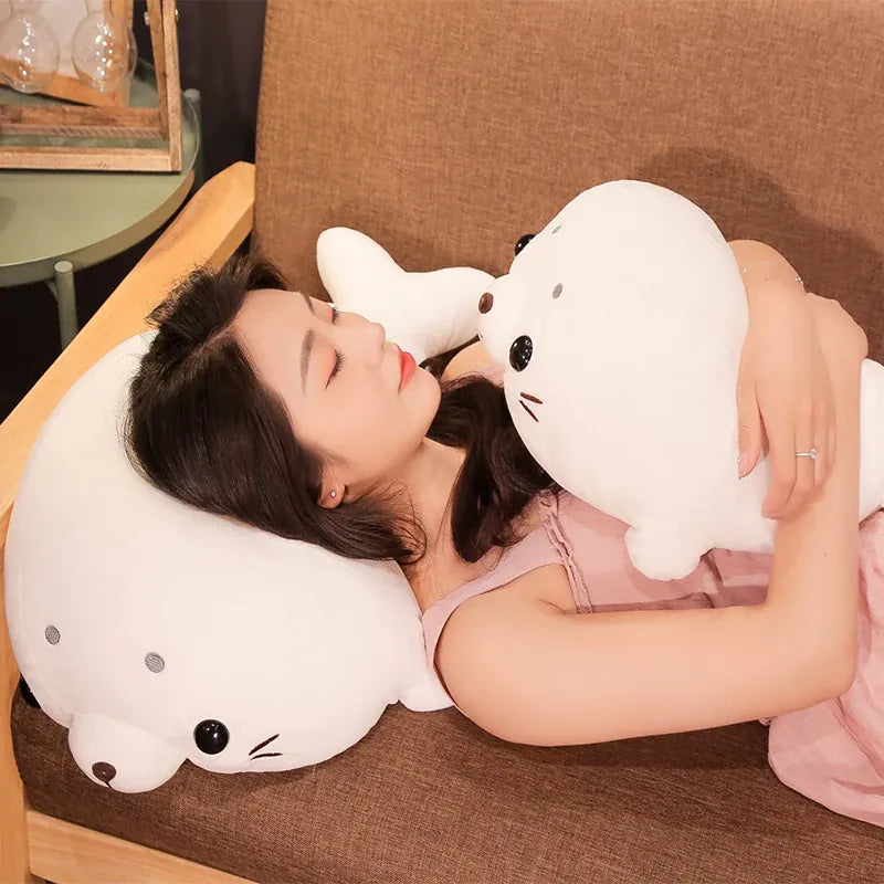 Zeeleeuw Knuffel 50 en 60 cm | Kawaii Pluche Zeehond Kussen De Knuffel