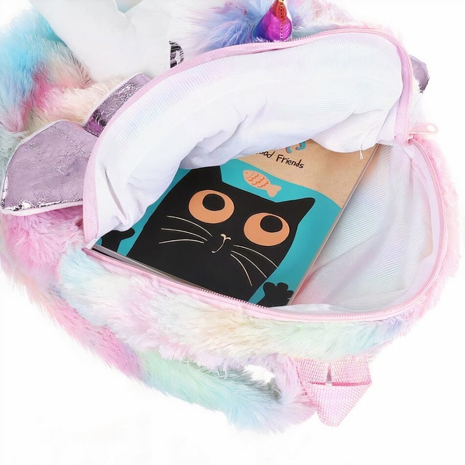 Zilveren Eenhoorn Rugzak Knuffel Met Regenboogkleurige Hoorn De Knuffel