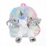 Zilveren Eenhoorn Rugzak Knuffel Met Regenboogkleurige Hoorn De Knuffel