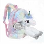 Zilveren Eenhoorn Rugzak Knuffel Met Regenboogkleurige Hoorn De Knuffel