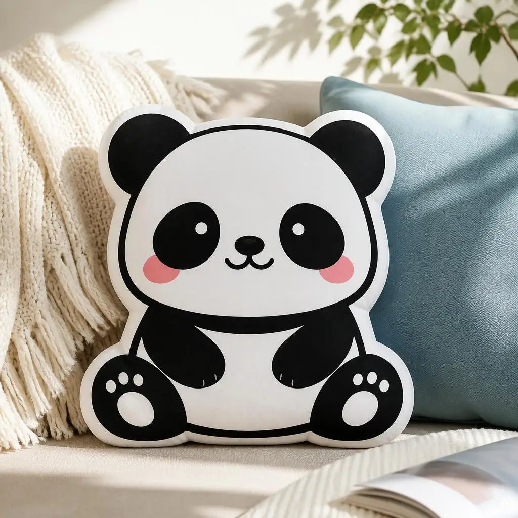Zittende Panda Knuffelkussen | Kawaii Sierkussen De Knuffel