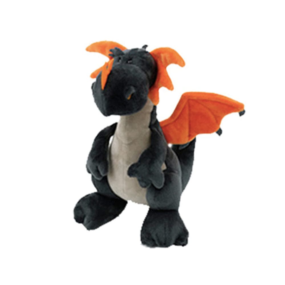 Zwarte Draak Knuffel Met Oranje Vleugels En Rugkam De Knuffel