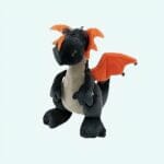 Zwarte Draak Knuffel Met Oranje Vleugels En Rugkam De Knuffel