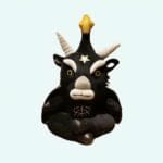 Zwarte Geit Knuffel in Rock Gothique Stijl De Knuffel