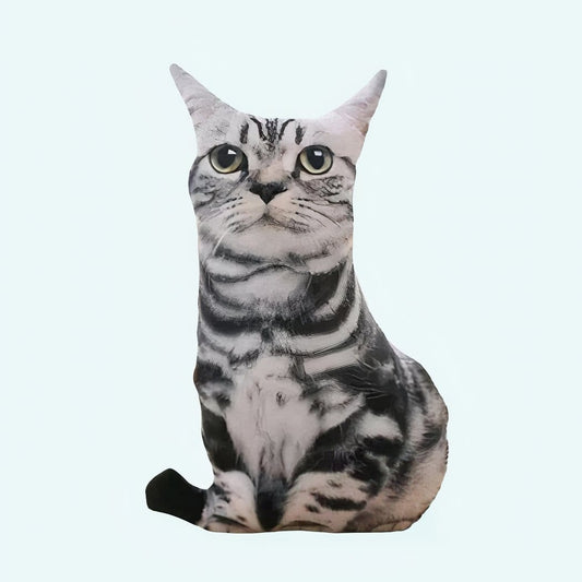 Zwarte Gestreepte Knuffelkat Superschattig Met Zachte Vacht De Knuffel 50-cm