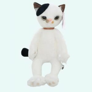 Zwarte Gestreepte Knuffelkat Superschattig Met Zachte Vacht De Knuffel