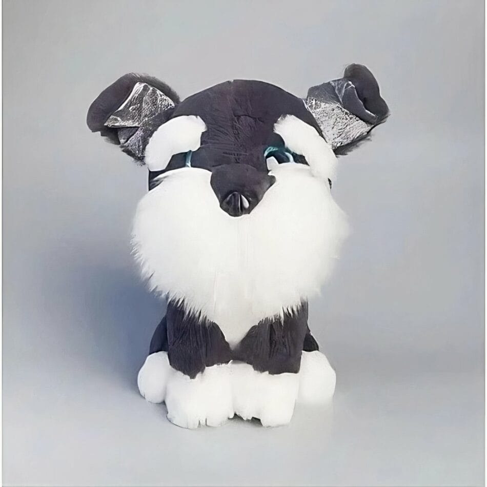 Zwarte Husky Knuffel 30 Cm Pluizig Met Glimlach De Knuffel