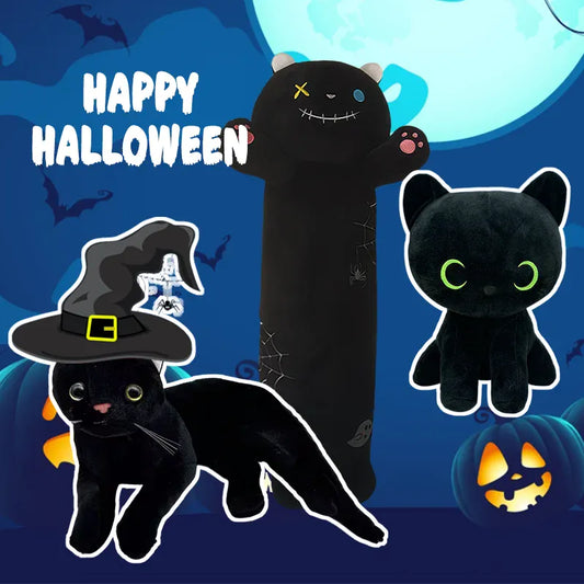 Zwarte Kat Knuffel 25 tot 45 cm | Halloween Poes De Knuffel