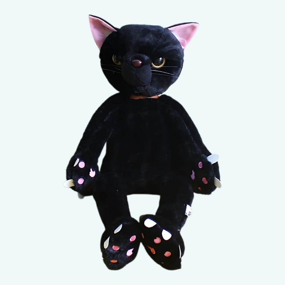 Zwarte Knuffel Kat Mécontent Zittend Pluche Decoratie De Knuffel 40cm