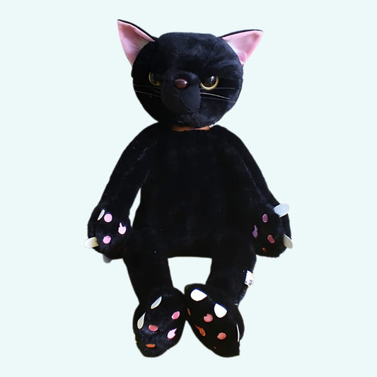 Zwarte Knuffel Kat Mécontent Zittend Pluche Decoratie De Knuffel 40cm