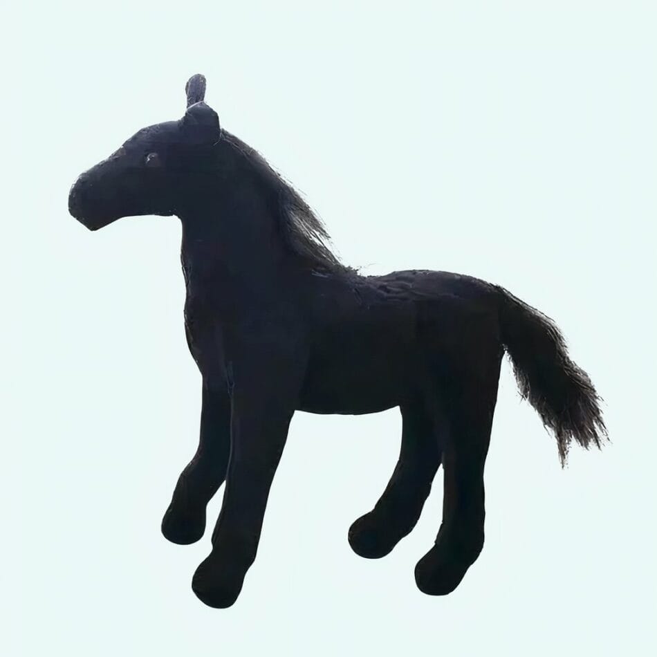 Zwarte Knuffelpaard Schattig Luxe Middelgrote Plucheknuffel De Knuffel